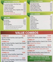 Cathay Restaurants menu