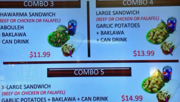 Shawarma's King menu