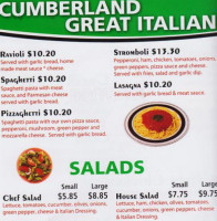Cumberland Pizza menu