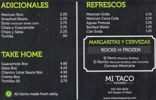 Mi Taco Taqueria menu