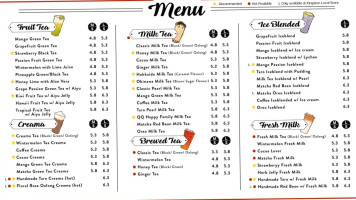 Mr. Mango Tea Juice menu