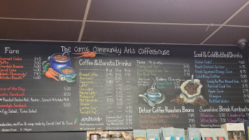 The Carrot Community Arts Coffeehouse menu