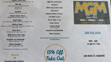 Mgm Restaurant menu
