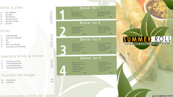 Summer Roll Restaurant menu