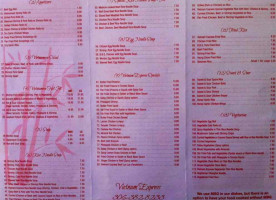 Vietnam Express menu