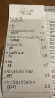 Oriental Fusion menu