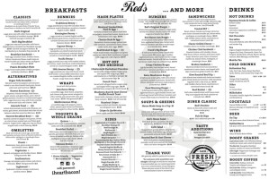Red's Diner Ramsay menu