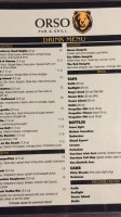 Orso Pub Grill menu