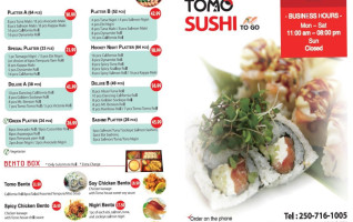 Tomo Sushi To Go menu