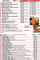 Sushi Cafe menu