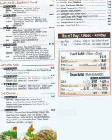 168 Sushi Asian Buffet menu
