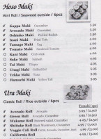 Sushi Zone menu