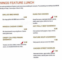 Wings on Granville menu