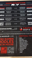 Cho Ichi Ramen menu
