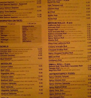 Yale Sushi menu