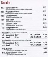 Yanaki Sushi menu