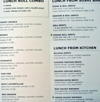 Washoku BIstro menu