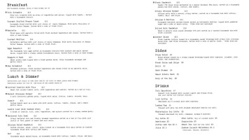The Clever Rabbit Vegetarian Cafe menu