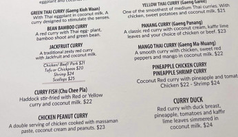 Splash Thai Cuisine menu