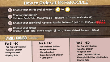 Rice and Noodle menu
