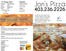 Jon's Pizza inside