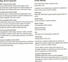 White Spot Central City menu