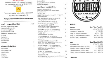 The Northern And Stage menu
