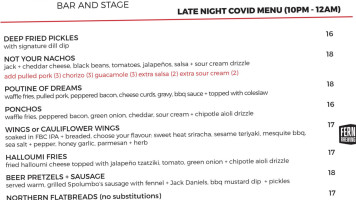 The Northern And Stage menu