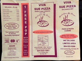 Viva Sue Pizza menu