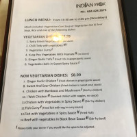 Indian Wok menu