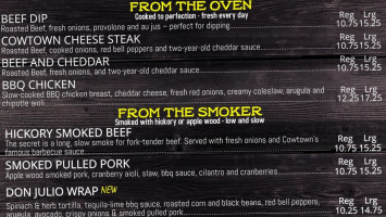 Cowtown Beef Shack menu