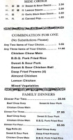 Uncle Mings Kitchen menu