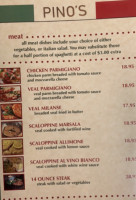 Pino's Authentic Italian Cuisine menu