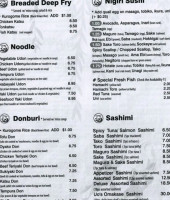 Sushi Uomo menu