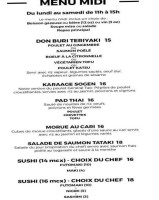 Restaurant Bar Sushi Sogen menu