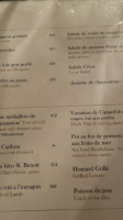 Restaurant La Sauvagine menu