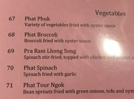 Lhy Thai Restaurant menu