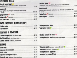 Sushi Zone Ramen Stop menu