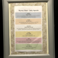 Skyway Diner menu