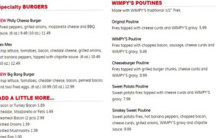 Wimpy's menu