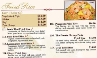 Lily Thai Cuisine menu