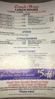 Zythos Mediterranean Grill menu