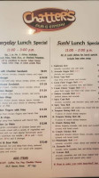 Chatters Pub Eatery menu