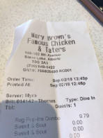 Mary Brown's Famous Chicken menu