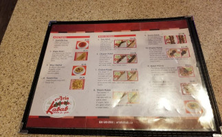 Aria Kabab House Grill menu