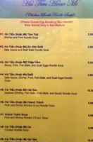 Pho Thu Do menu