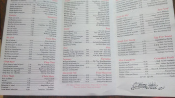 Ming's menu