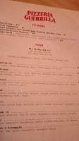 Pizzeria Guerilla menu
