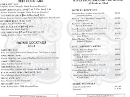 Rudder's Seafood Brewery menu