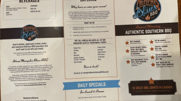 Memphis Blues Barbeque House Catering Co. menu